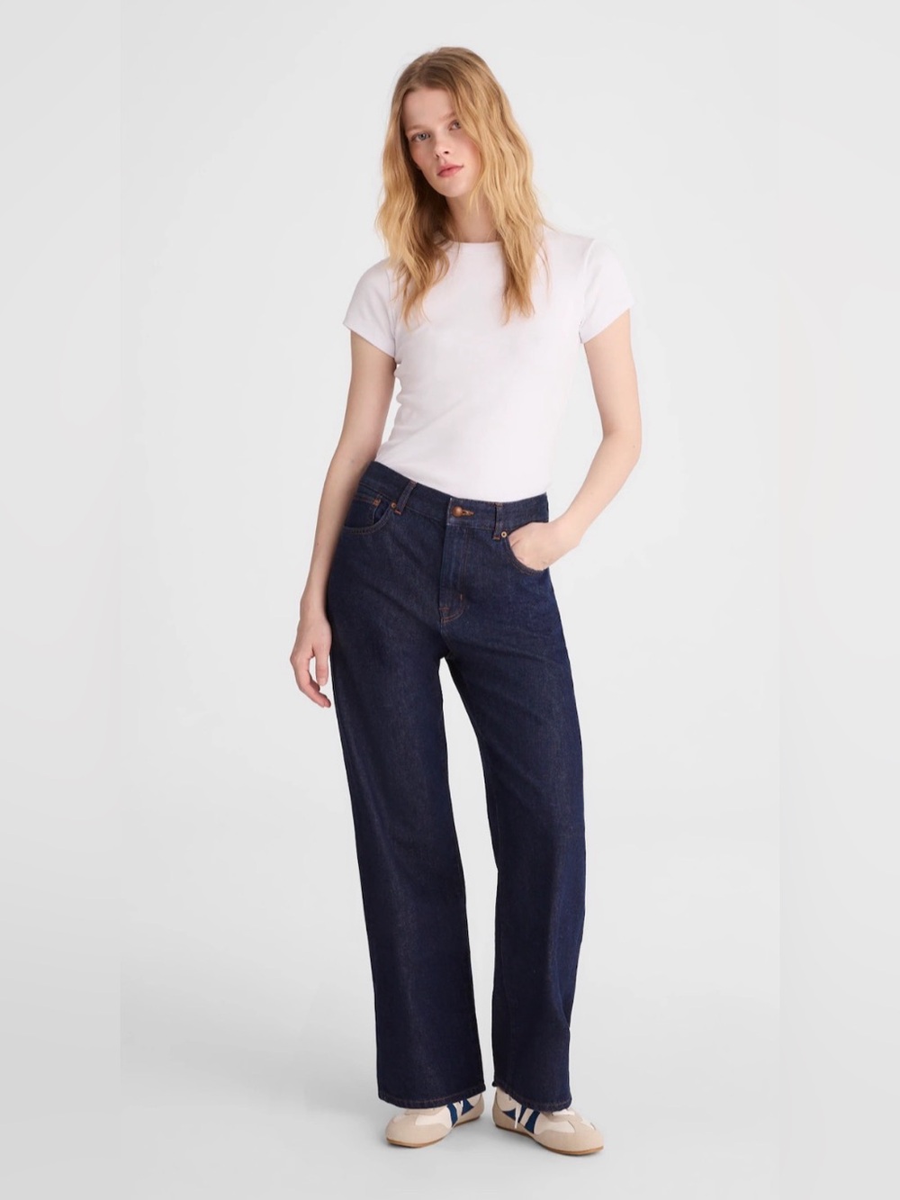 Madewell The Perfect Vintage Wide-Leg Jeans in Dark Indigo